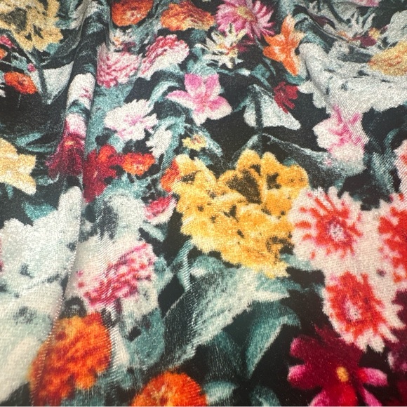 Wild Fable Women's Size M Long Sleeve Floral Velvet Ruched Bodycon Mini Dress - Picture 2 of 7